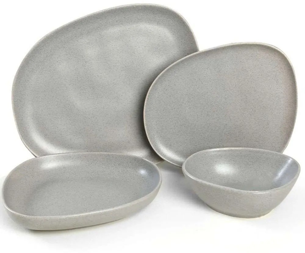 Σερβίτσιο Πιάτα Φαγητού (Σετ 24Τμχ) 275KRM1769 Grey Hermia 24 τμχ Ceramic