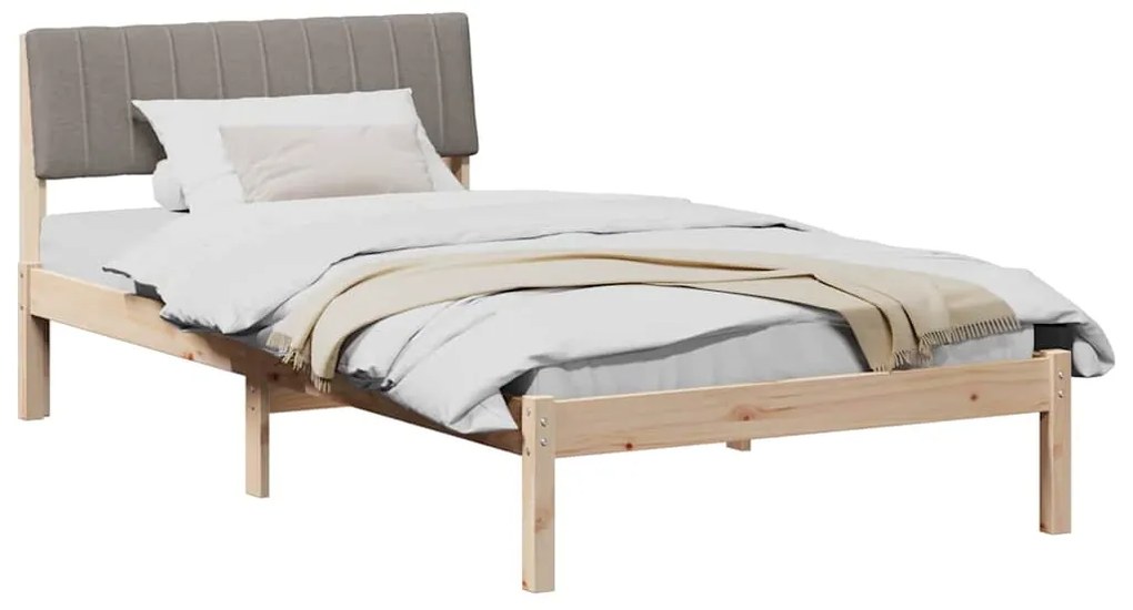 vidaXL Σκελετός Κρεβατιού με κεφαλάρι Καφέ και ταμπά 100 x 200 cm