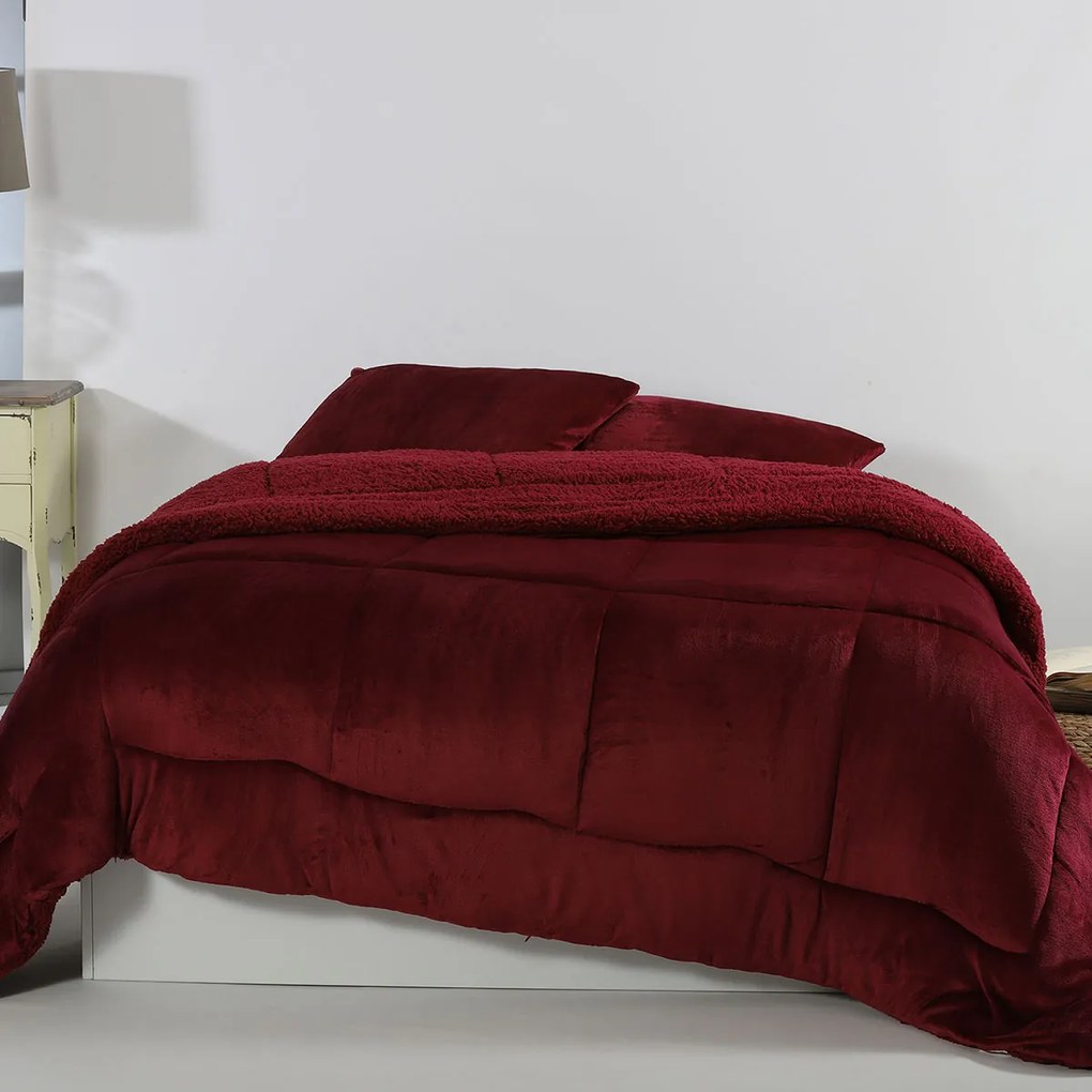 Κουβερτοπάπλωμα Υπέρδιπλο (220x240) Silk Fashion Solid Burgundy