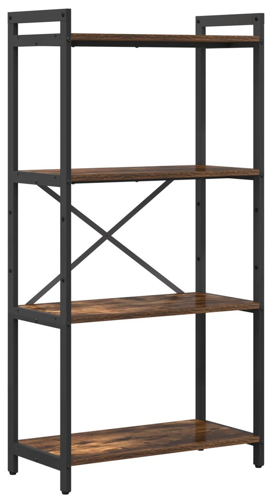 vidaXL Βιβλιοθήκη Καπνιστή δρυς 60 x 30 x 118 εκ Μοριοσανίδα