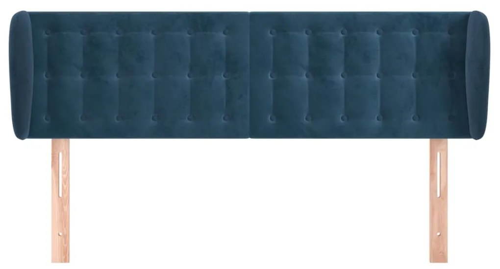 Κεφαλάρι με Πτερύγια Σκούρο Μπλε 147x23x78/88 εκ. Βελούδινο 3117630