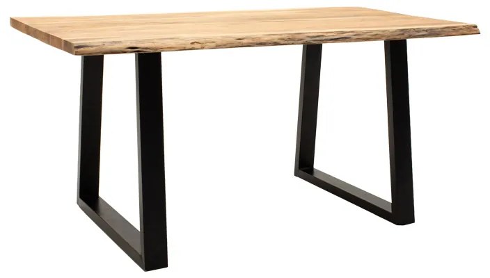 Intrahome Τραπέζι SIERRARA Intrahome μασίφ ξύλο ακακίας πάχους 3.7-4εκ σε φυσική απόχρωση με μαύρα μεταλλικά πόδια 160x90x76εκ | SKU: INTRAPA-483111115