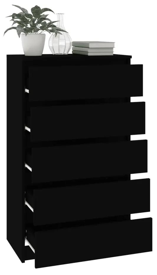 vidaXL Συρταριέρα Μαύρη 60 x 36 x 103 εκ. από Επεξεργασμένο Ξύλο
