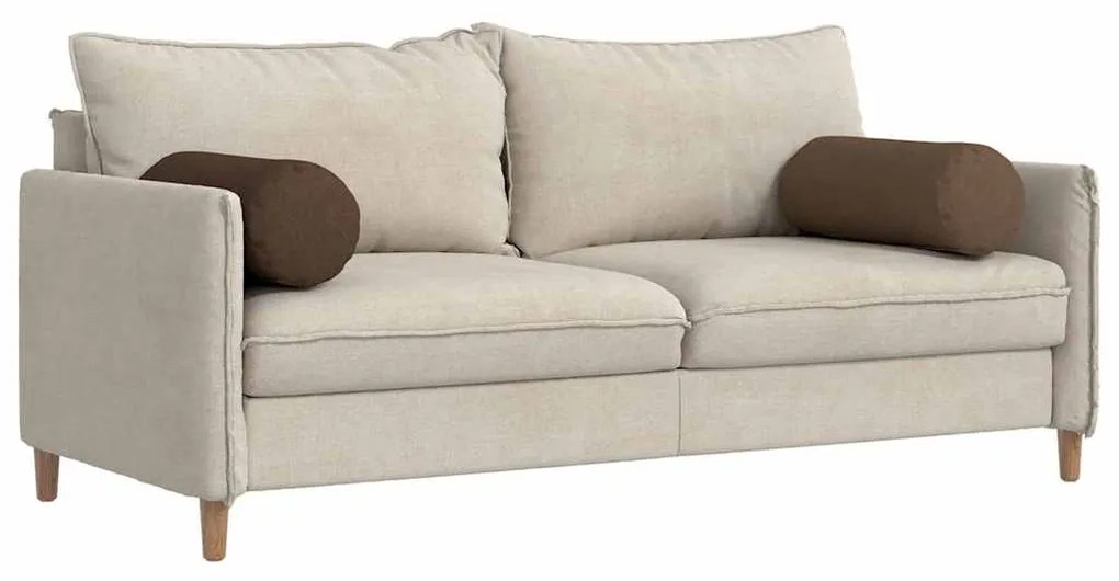 vidaXL Μαξιλάρια Στήριγμα 2 pcs Καφέ Ø 25 x 70 cm ύφασμα