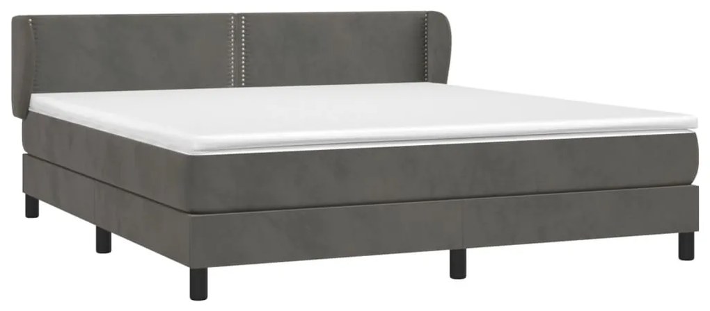 ΚΡΕΒΑΤΙ BOXSPRING ΜΕ ΣΤΡΩΜΑ ΣΚΟΥΡΟ ΓΚΡΙ 160X200 ΕΚ. ΒΕΛΟΥΔΙΝΟ 3127440