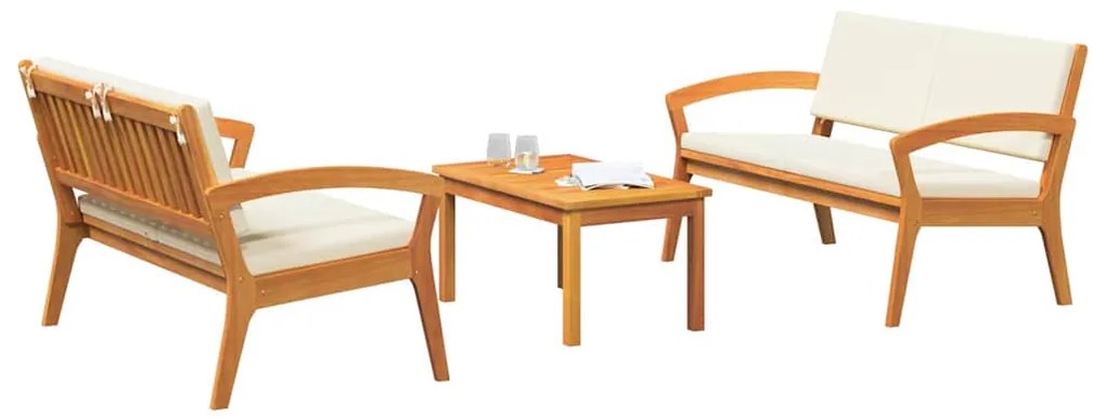 vidaXL Σετ μπιστρό με μαξιλάρι 3 pcs Καφέ Πολυεστέρας