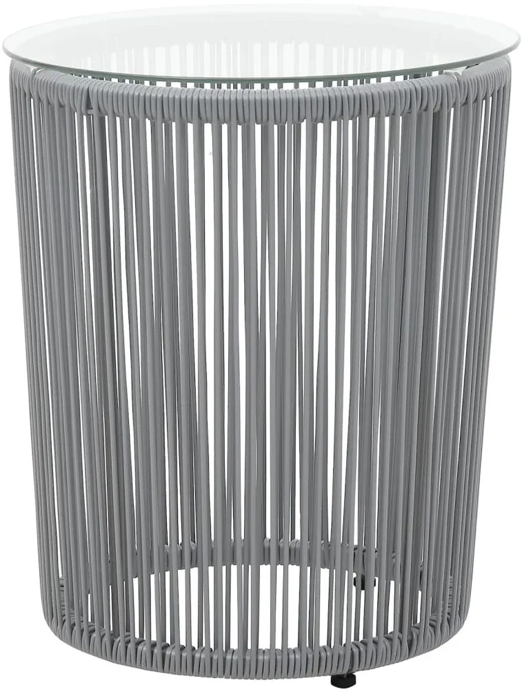 vidaXL Σετ Επίπλων Bistro 3 Τεμαχίων Γκρι Ρατάν Πολυαιθ. +Μαξιλάρια