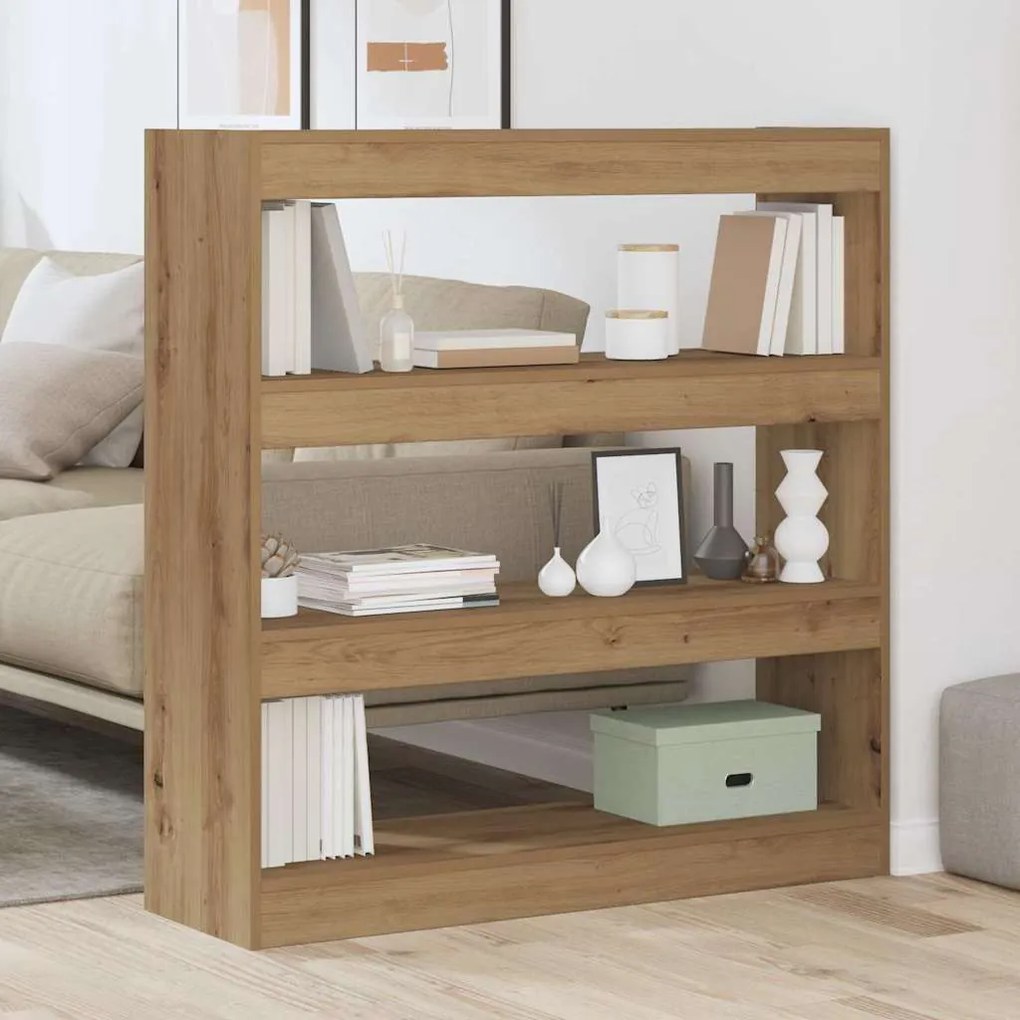 vidaXL Βιβλιοθήκη artisan δρυς 100 x 30 x 103 εκ. Επεξεργασμένο ξύλο