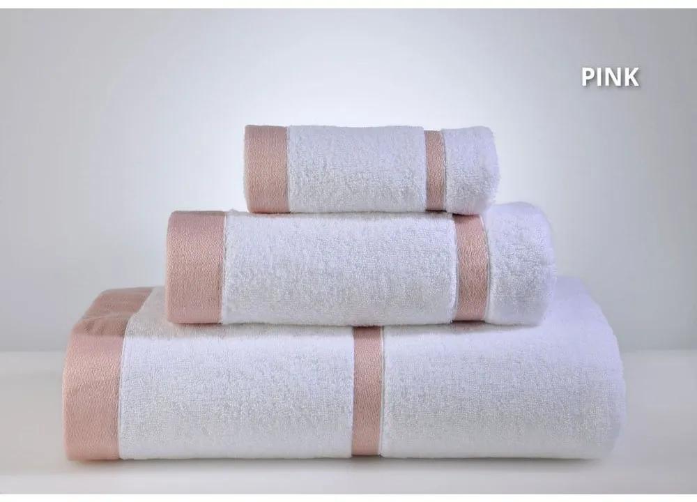 Πετσέτες Lydia (3τμχ) White-Pink Down Town Σετ Πετσέτες 90x150cm 100% Βαμβάκι