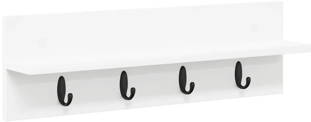 vidaXL Τοίχου Κρεμάστρα Λευκό 60 x 10,5 x 18 εκ Επεξεργασμένο ξύλο