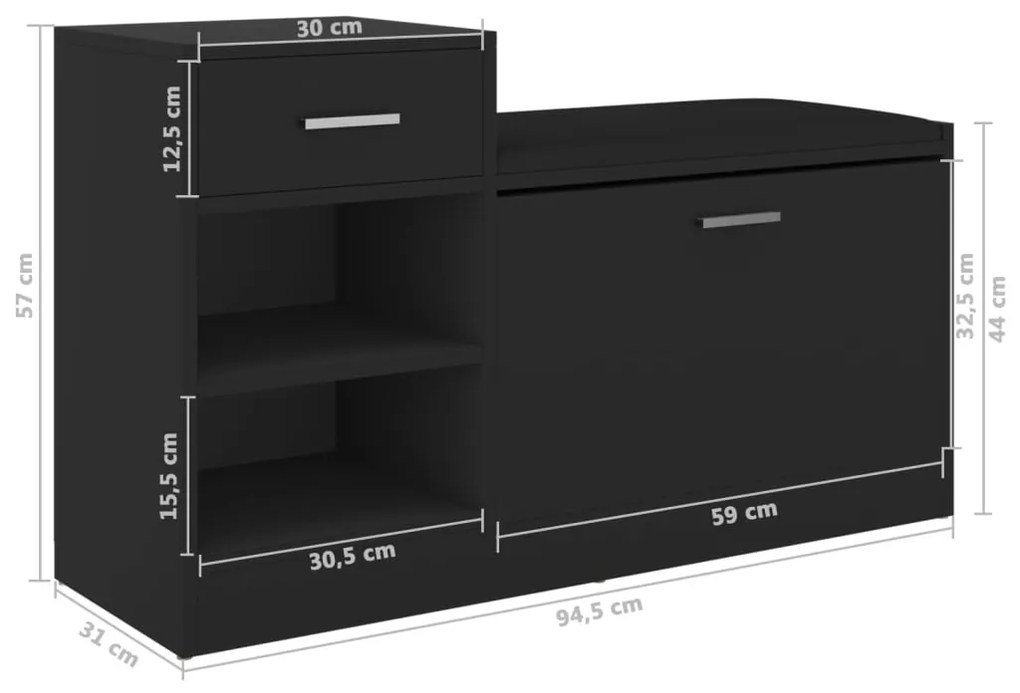 ΠΑΠΟΥΤΣΟΘΗΚΗ ΜΑΥΡΗ 94,5 X 31 X 57 ΕΚ. ΑΠΟ ΜΟΡΙΟΣΑΝΙΔΑ 326742