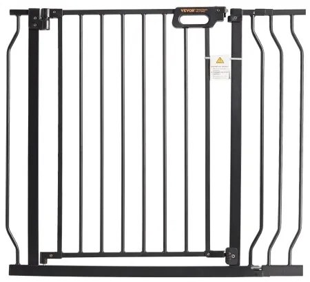 VEVOR Baby Gate, 29.5&quot;-39&quot; Extra Wide, 30&quot; High, Dog Gate for Stairs Doorways and House, Easy Step Walk Thru Auto Close Child Gate Pet Security Gate with Pressure Mount Kit and Wall Mount Kit, Black