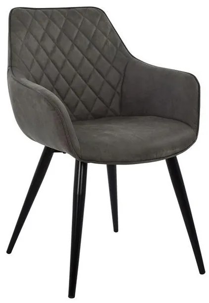 Καρέκλα-Πολυθρόνα MANDO Ύφασμα Nubuck Γκρί 60x60x84 εκ. 2αδα 60x60x84 εκ.
