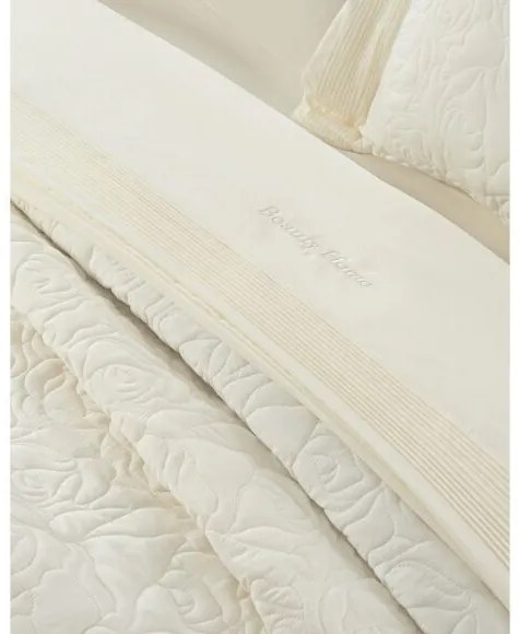 Beauty Home Σετ κουβερλί υπέρδιπλο Rose Art 12500 230x250 Εκρού