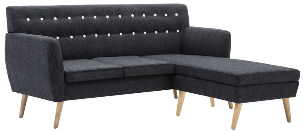 vidaXL Καναπές Γωνιακός Σκούρο Γκρι 171,5 x 138 x 81,5 εκ. Υφασμάτινος