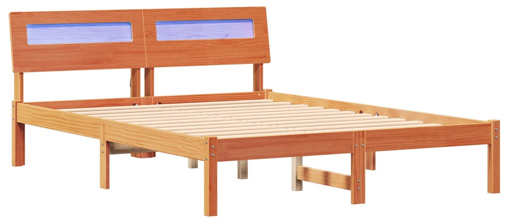 vidaXL Σκελετός Κρεβατιού Καφέ κεριού 140 x 190 cm Μασίφ ξύλο πεύκου