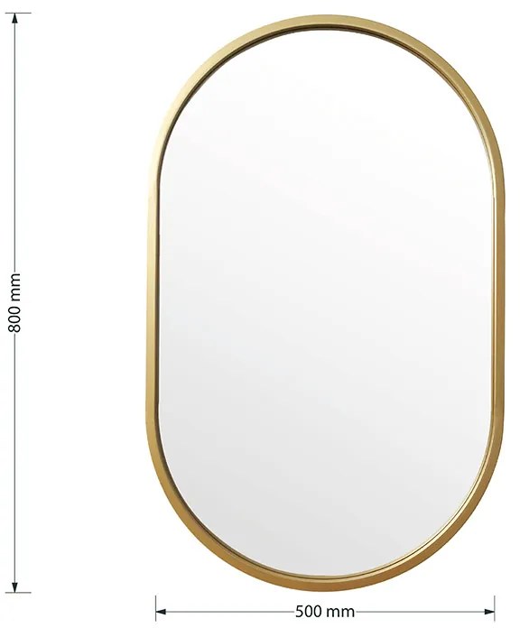 Καθρέπτης Ellipse pakoworld χρυσό 50x2x80εκ - 233-000013 - 233-000013