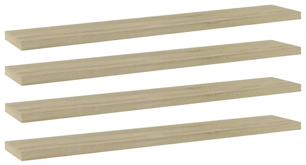 Ράφια Βιβλιοθήκης 4 τεμ. Sonoma Δρυς 60x10x1,5 εκ. Μοριοσανίδα