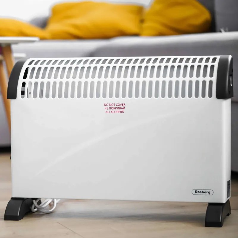 Σόμπα Convector Rosberg R51974A, 2000W, 3 επίπεδα ισχύς λειτουργίας, Θερμοστάτης, Λευκό