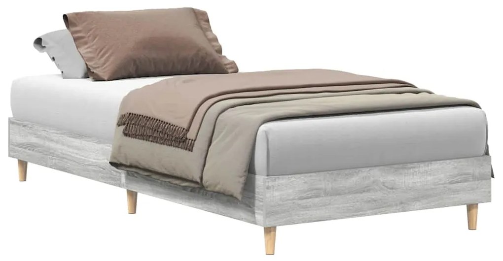 vidaXL Σκελετός Κρεβατιού Γκρι sonoma 90 x 200 cm Επεξεργασμένο ξύλο