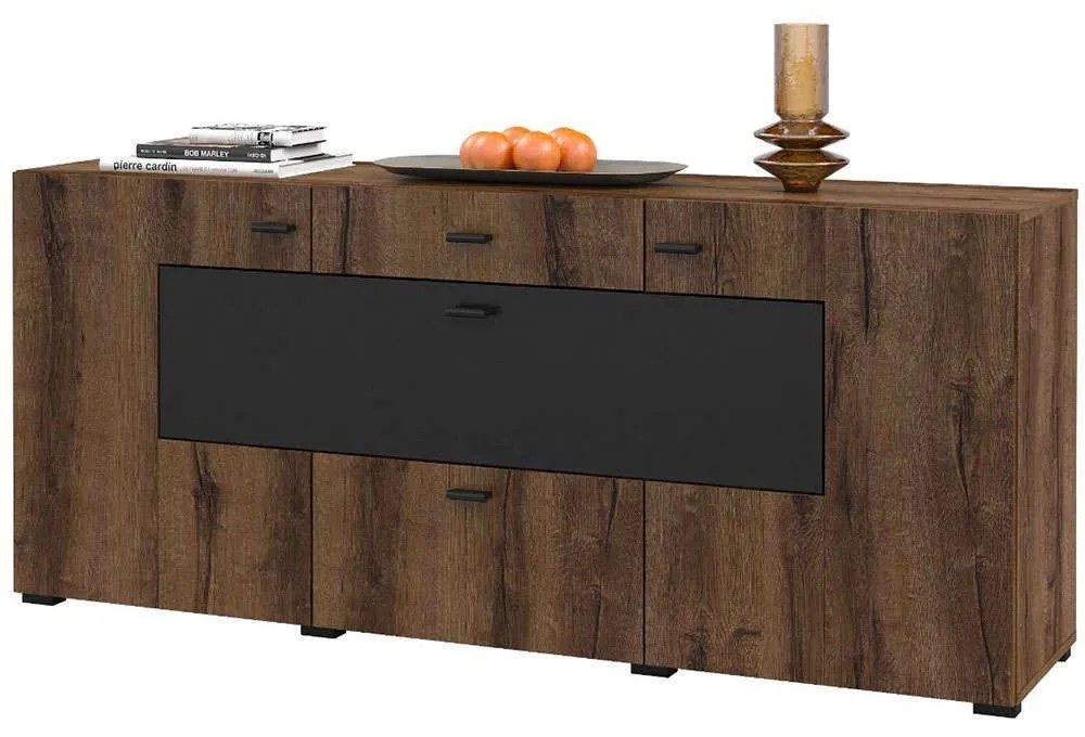 Μπουφές Bryant 162608729 165x39x71cm Brown-Black Μοριοσανίδα