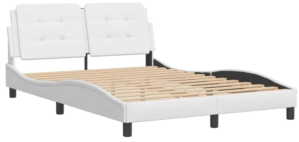vidaXL Σκελετός Κρεβατιού Χωρίς Στρώμα Zadar Λευκό 140x200 εκ. Συνθετικό Δέρμα