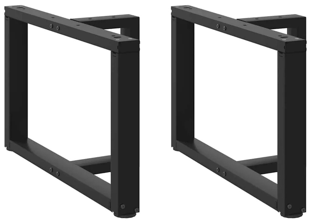 Πόδια Τραπεζιού Σαλονιού σε Σχήμα Τ, 2 τεμ. Μαύρο 70x25x(42-43) εκ. Ατσάλι