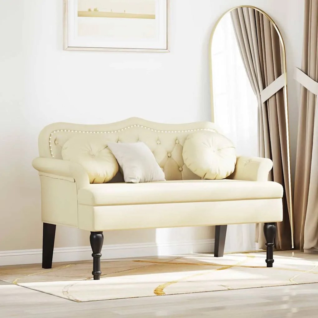 Καναπές Chesterfield Κρεμ 120,5 x 65 x 75 εκ. Τεχνητό Δέρμα