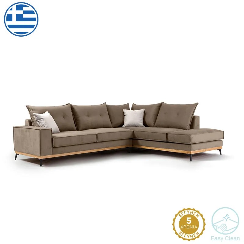 Intrahome Γωνιακός καναπές αριστερή γωνία ZAGROSINA Intrahome ύφασμα mocha-cream 290x235x95εκ | SKU: INTRAPA-279111110