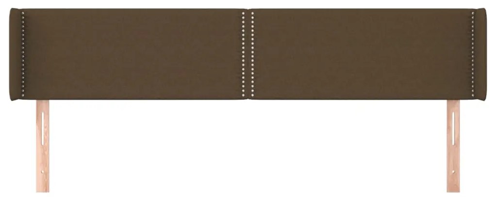 vidaXL Κεφαλάρι με Πτερύγια Σκούρο Καφέ 203x16x78/88 εκ. Υφασμάτινο