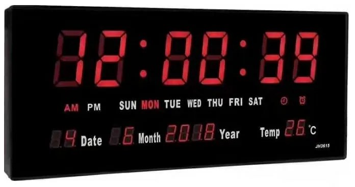 Ηλεκτρονικό ψηφιακό ρολόι LED - JH-3615 - 676173 - Red