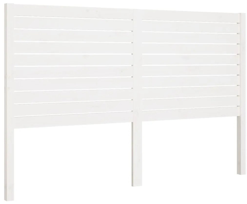 vidaXL Κεφαλάρι Κρεβατιού Λευκό 146 x 4 x 100 εκ. Μασίφ Ξύλο Πεύκου