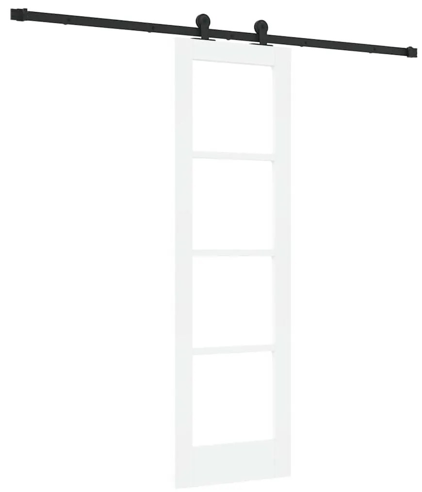 vidaXL Συρόμενη Πόρτα Λευκό 61 x 198.5 εκ. Ξύλο και μέταλλο