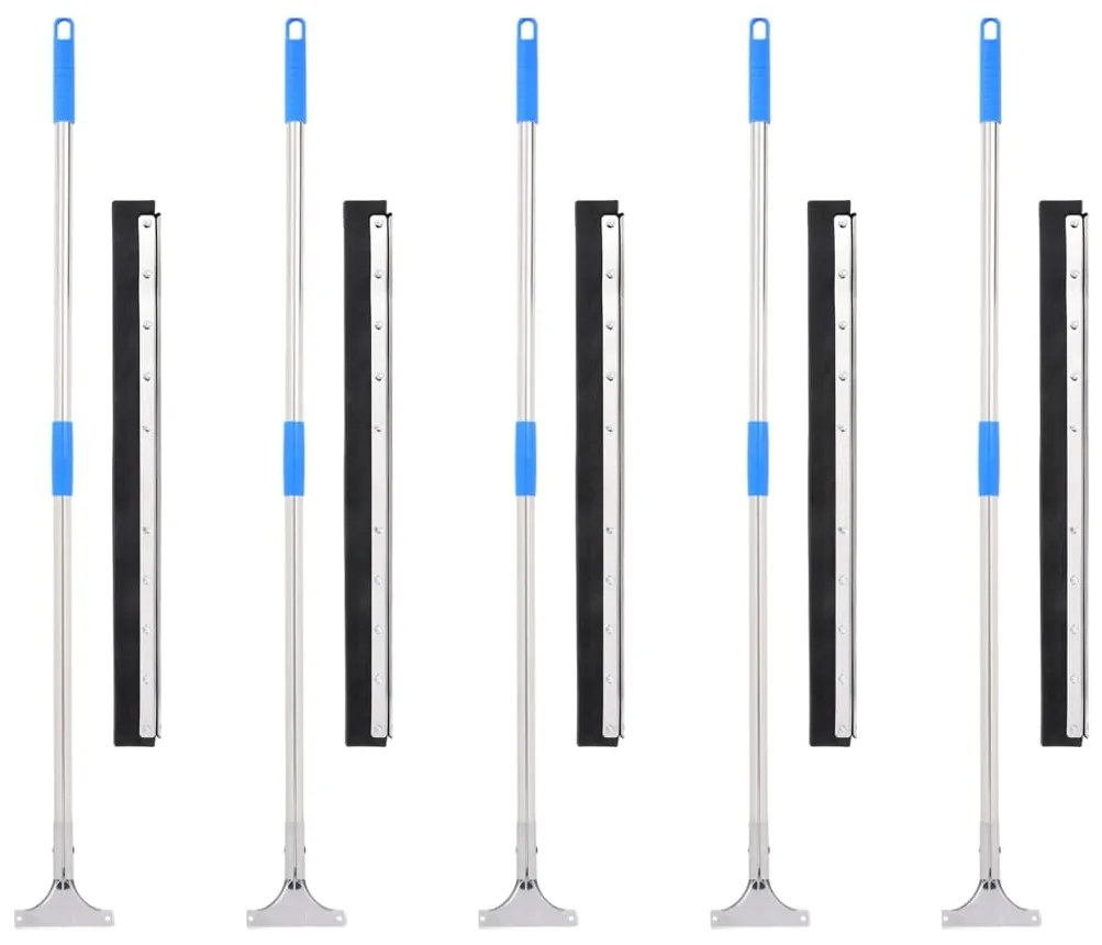 vidaXL Σκούπες δαπέδου 5 τεμ. 75x122,5 εκ. από Ατσάλι και Καουτσούκ