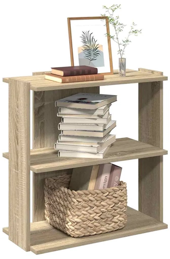 vidaXL Βιβλιοθήκη 3 Επιπέδων Sonoma Δρυς 60x30x60 εκ. Επεξεργ. Ξύλο