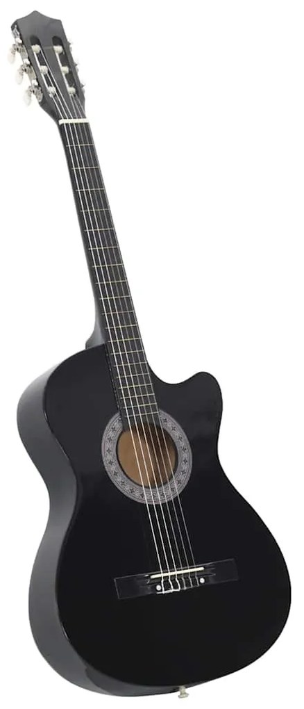 vidaXL Κιθάρα Western Classical Cutaway με 6 Χορδές Μαύρη 38&quot;
