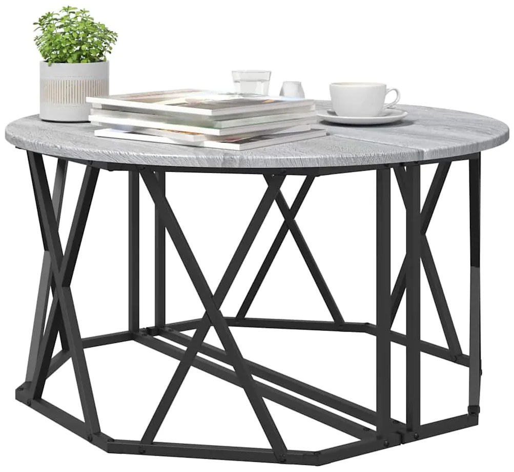 vidaXL Τραπεζάκι σαλονιού Γκρι sonoma 80 x 80 x 42 cm