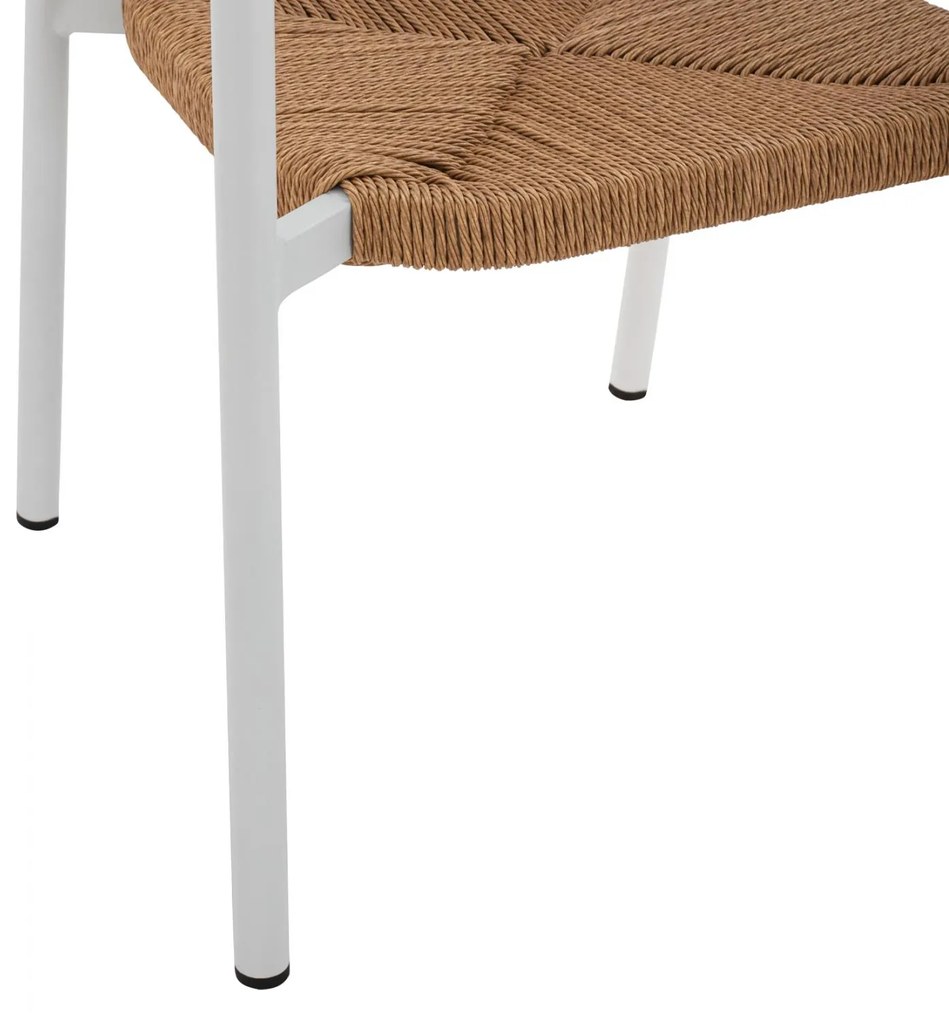 Καρέκλα - Πολυθρόνα C5786.01 Λευκή Αλουμινίου με P.E. Μπέζ Σχοινί 55,5x50x77,5 εκ. 55.5x50x77.5 εκ.
