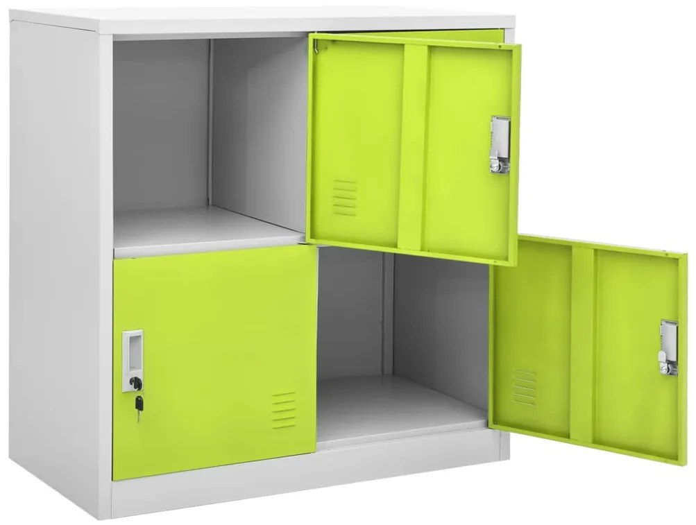 vidaXL Φοριαμός Ανοιχτό Γκρι / Πράσινο 90 x 45 x 92,5 εκ. Ατσάλινος