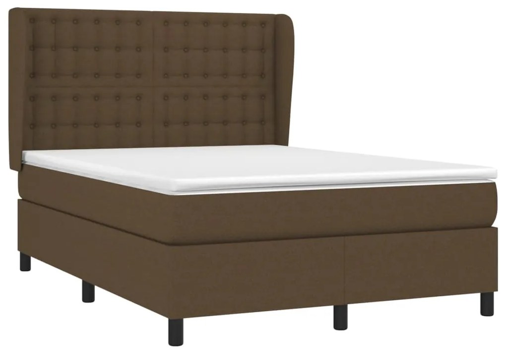 ΚΡΕΒΑΤΙ BOXSPRING ΜΕ ΣΤΡΩΜΑ ΣΚΟΥΡΟ ΚΑΦΕ 140X200 ΕΚ ΥΦΑΣΜΑΤΙΝΟ 3128288