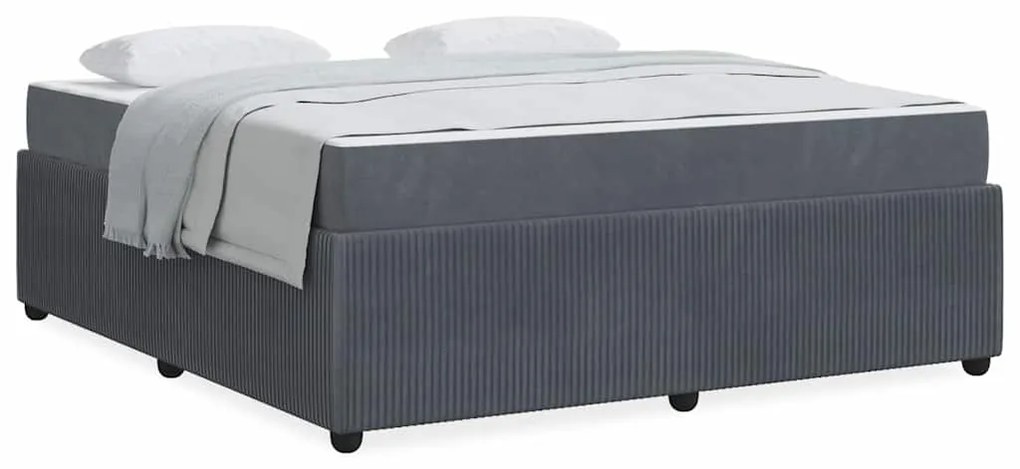 vidaXL Σκελετός Κρεβατιού με στρώμα Σκούρο Γκρι 180 x 200 cm ύφασμα