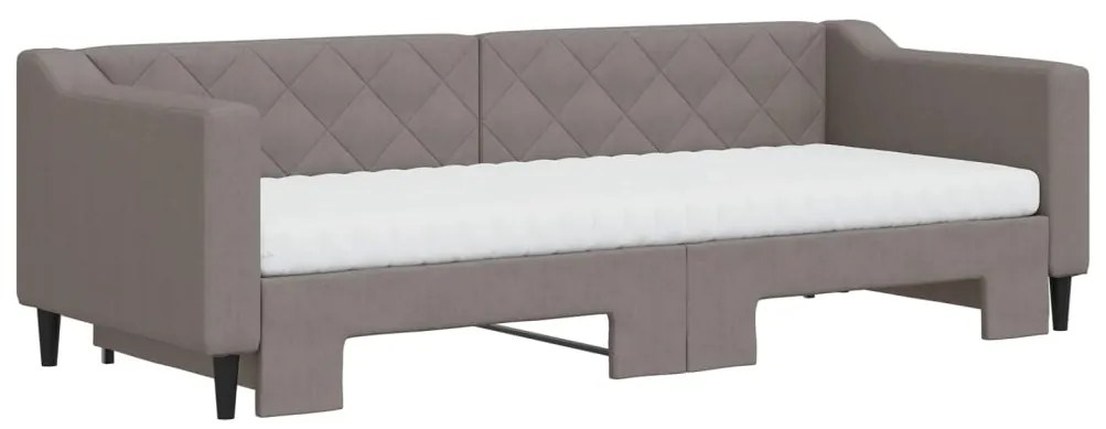 Καναπές Κρεβάτι Συρόμενος Taupe 80x200 εκ. Υφασμάτινος Στρώματα - Μπεζ-Γκρι