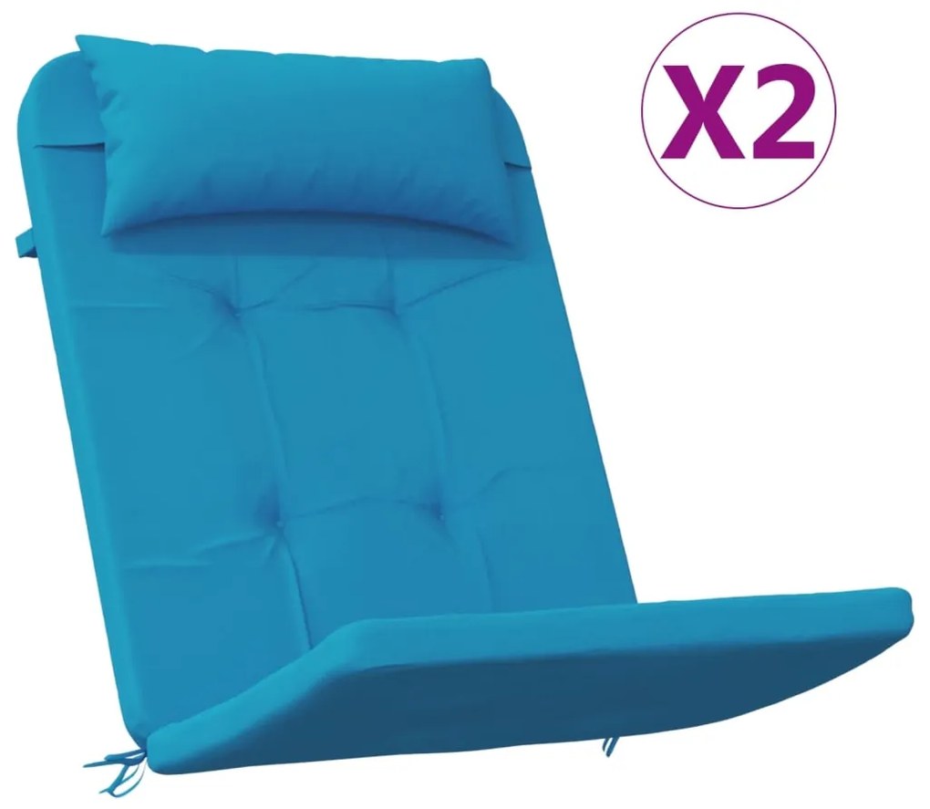 vidaXL Μαξιλάρια Καρέκλας Adirondack 2 τεμ. Γαλάζια από Ύφασμα Oxford