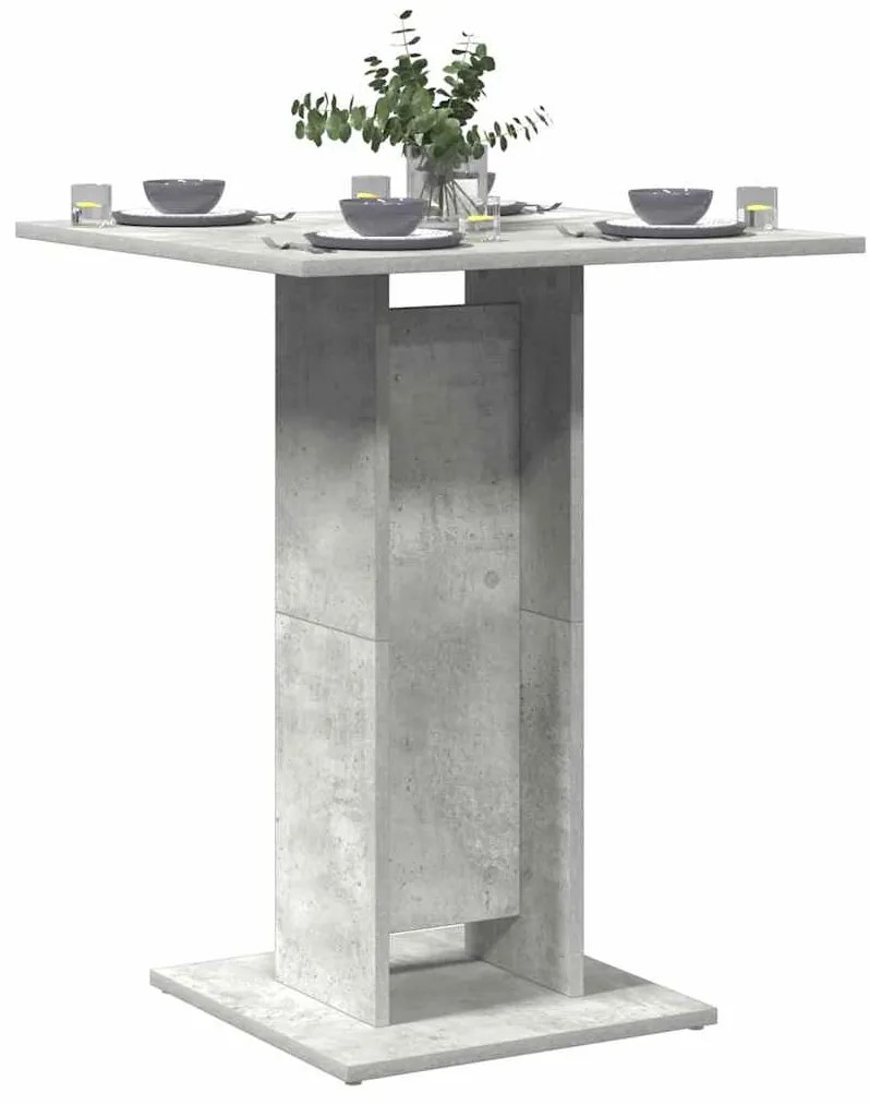 vidaXL Τραπέζι Bistro Γκρι Σκυροδέματος 60 x 60 x 75 εκ. Επεξ. Ξύλο