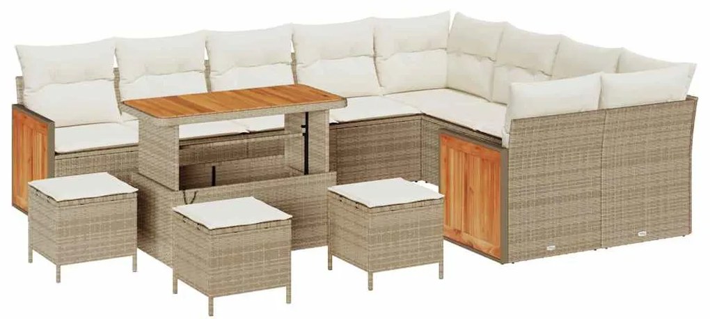 vidaXL Σετ Καναπέ Κήπου 13 pcs Μπεζ, Κρέμα 110 x 55 x 71 εκ