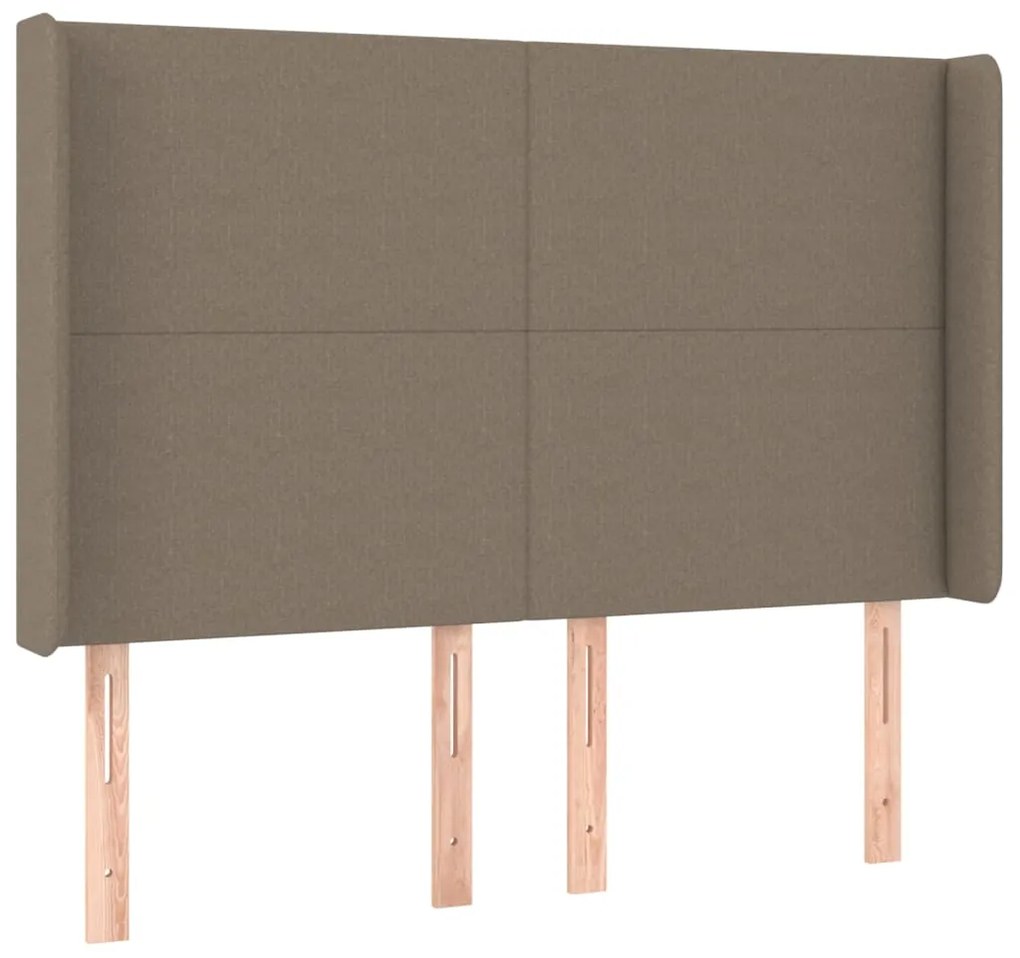vidaXL Κρεβάτι Boxspring με Στρώμα Taupe 140x190 εκ. Υφασμάτινο