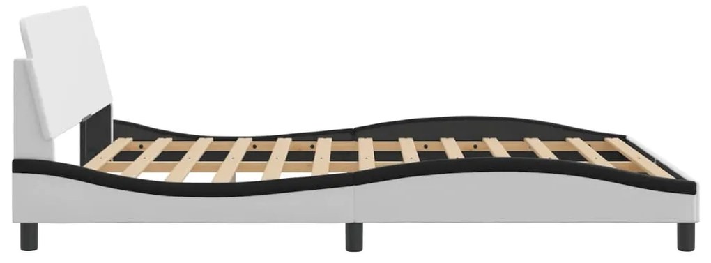 vidaXL Πλαίσιο Κρεβατιού Dover Λευκό/Μαύρο 160x200εκ Συνθ. Δέρμα