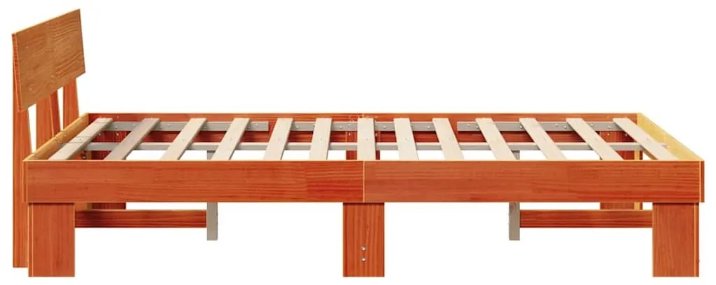 vidaXL Σκελετός Κρεβατιού Καφέ κεριού 140 x 190 cm Μασίφ ξύλο πεύκου