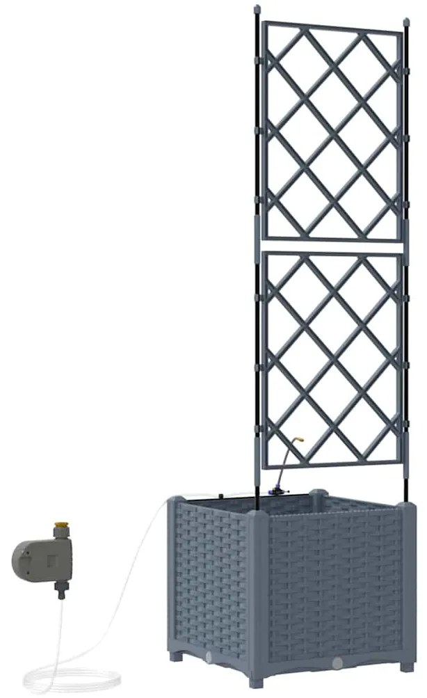 vidaXL Ζαρντινιέρες κήπου Ανοιχτό γκρι 40 x 40 x 142 cm Ατσάλι
