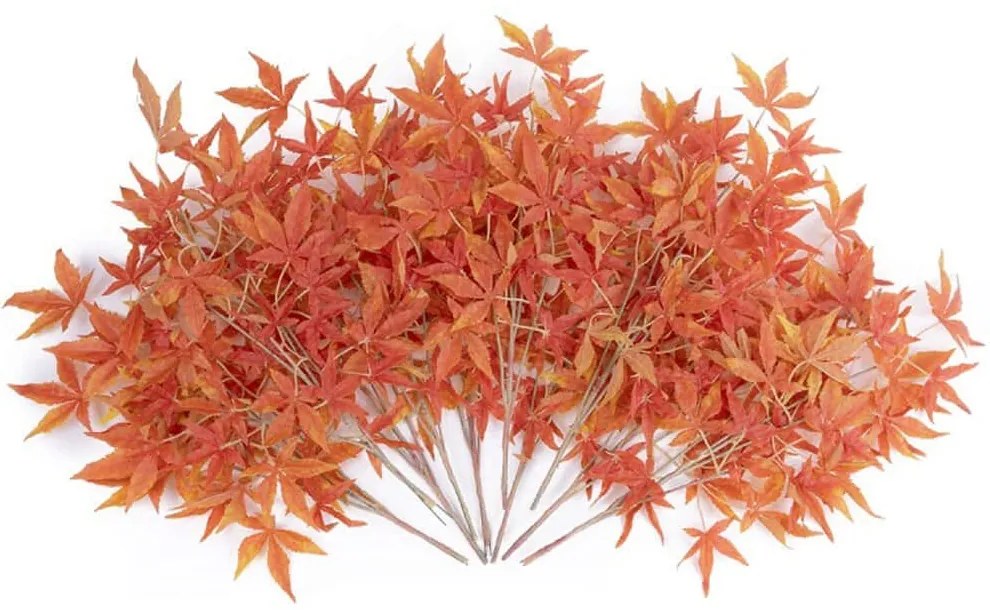Τεχνητό Κλαδί Maple (Σετ 10Τμχ) 20230 55x60cm Orange GloboStar Πολυαιθυλένιο,Ύφασμα